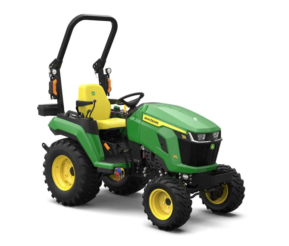 Compact Utility Tractor, Standard Duty Box Blade, and Lift-Type Rotary Cutter